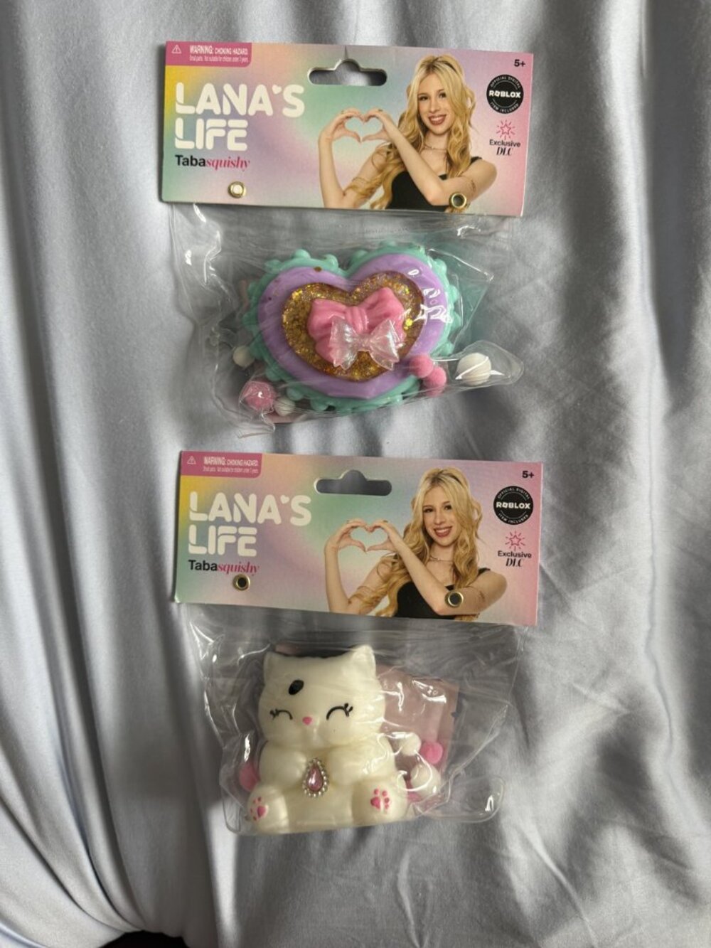 Lana's Life Tabasquishy Squishy Toys Lot of 2 Heart & Kitty NEW
